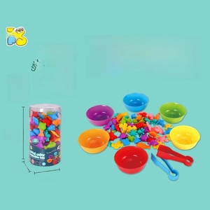 56-piece rainbow sea animal sorting toy set with colorful bowls and tweezers