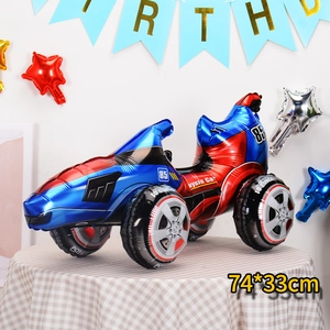 3D cartoon motorcycle aluminum foil balloon for birthday party racing decor 74x33cm