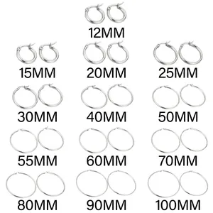 Stainless Steel Hoop Earrings Oversized Exaggerated Minimalist Fashion Jewelry For Women High Polished Anti Allergy