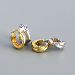 Twisted Hoop Earrings 925 Sterling Silver Geometric Minimalist Elegant Style For Women