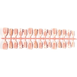 Französische Mandel-Kunstnägel mit 3D-Schleifen und Goldglitzer-Details 24er-Set