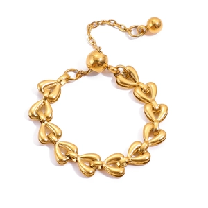 Close-up of adjustable 18K gold-plated stainless steel heart chain ring mechanism