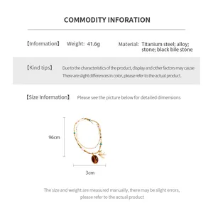 Spécifications de taille pour le collier hirondelle en acier titane, longueur 96cm