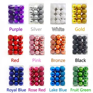 3cm Christmas ball set with glossy matte and glitter finishes in twelve colors