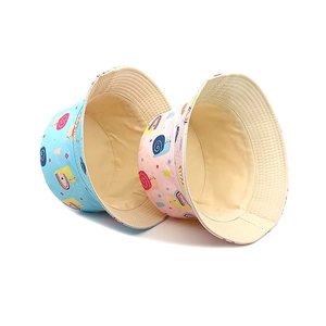 Chapeaux bob pour bébés rose et bleu avec motifs d'escargots en coton de qualité