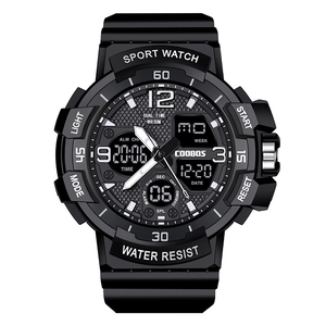 Montre De Sport Pour Hommes Double Affichage Numérique Analogique Étanche Lumineuse Alarme Chronomètre Extérieur Robuste Pour Ados