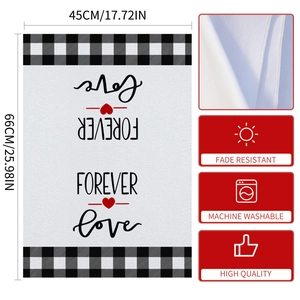 Absorbent Forever Love Valentine's Day kitchen towel with floral print 45x66cm