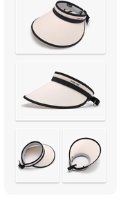 Detail of ice silk sun hat showing adjustable strap and sweatband with black contrast trim