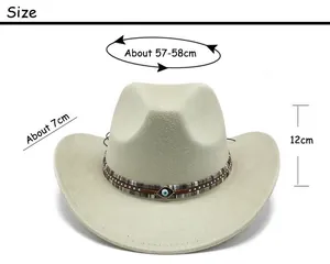 Size chart for Bohemian fedora showing 57-58cm head girth, 7cm brim and 12cm height