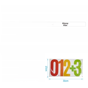 6-inch vinyl number stickers with dimensions and waterproof material specifications