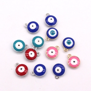 Colorful Turkish evil eye pendants in enamel and alloy for DIY jewelry making
