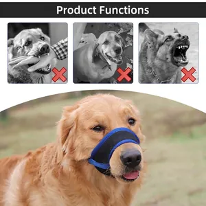 Breathable mesh dog muzzle for anti-biting and barking in blue and black design