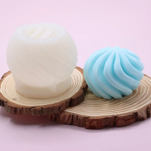 DIY silicone mold for spiral striped ball candles and aromatherapy stone crafts