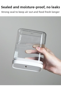 Leakproof test of clear plastic food storage container with white airtight sealing lid