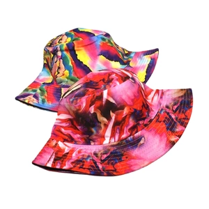 Colorful marble tie-dye bucket hats for men and women with wide brim sun protection