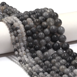 Perles En Vrac Rondes En Cristal Gris Argent Naturel Pierre Polie Pour La Fabrication De Bijoux DIY Bracelets Colliers