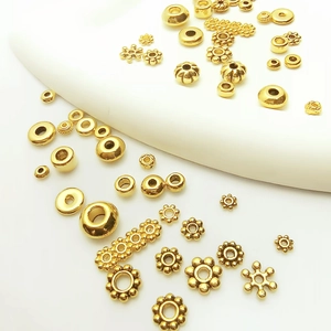 Alloy Spacer Beads Gold Plated Snowflake Flower Shape Findings DIY Jewelry Accessories For Bracelet Necklace Making Retro Style