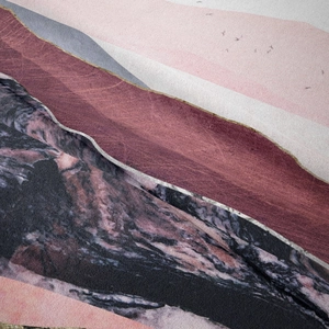 Macro shot of abstract mountain tapestry with premium velvet texture and marble print