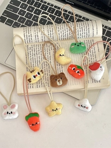 Cute Plush Cartoon Keychain Pendant Animal Fruit Shaped Bag Charm Soft Cloth Accessory For Backpack Key Decoration Kawaii