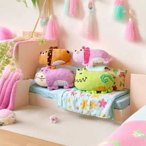Cute long animal plush toys featuring capybara and crocodile for home decor