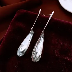 Französische Stil Luxus Wassertropfen Anhänger Ohrringe Mit Silbernem Ohrstecker Aus Geschliffenem Glas Für Damen Minimalistisch