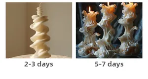 Dettaglio dei modelli a spirale e a onda per stampi in silicone per candele artistiche
