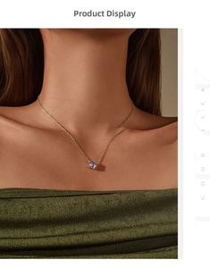Close-up of lavender rose-cut crystal pendant on a gold S925 silver chain necklace