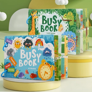 Educational Busy Book for kids featuring animal and weather cognition with velcro puzzles