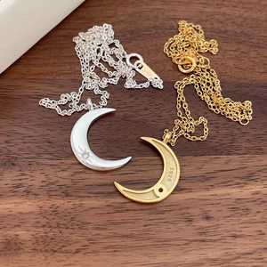925 Sterling Silver Moon And Star Pendant Necklace With Zirconia For Women Minimalist Elegant Chic Neck Jewelry