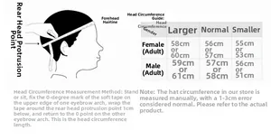 Detailed head circumference size chart and measurement guide for newsboy golf caps