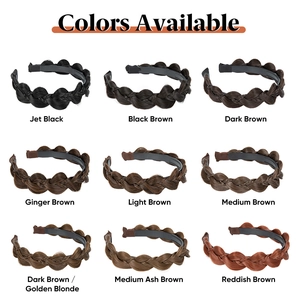 Selection of nine braided hairbands in various natural hair colors with anti-slip design