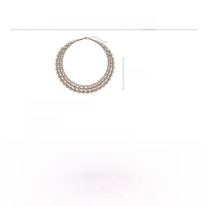 Detailed size specifications for the multilayered champagne gold rhinestone choker necklace