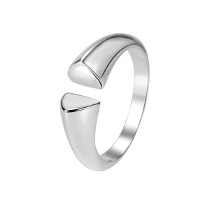 Minimalist S925 sterling silver open ring with geometric triangle polished finish