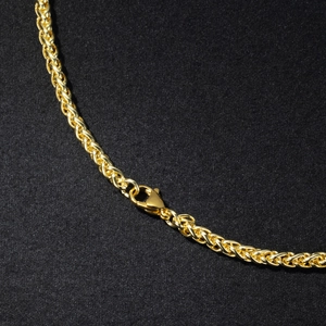 Hip hop gold plated alloy tiger head pendant necklace for men with intricate chain links