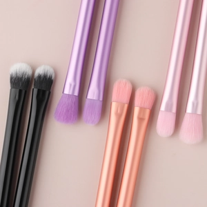 Set of 5 mini makeup brushes with crystal handles for powder, blush and eyeshadow