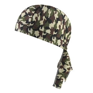Unisex camouflage cycling bandana cap with adjustable ties for outdoor sports activities