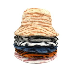 Faux Pelz Anglerhut Warm Winter Verdickt Tierdruck Tiger Zebra Streifen Für Damen