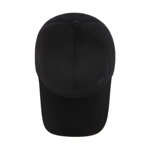 Classic black winter wool baseball cap with minimalist embroidery and ear protection