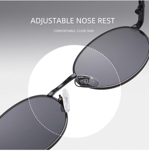 Details verstellbarer transparenter Nasenpads an Retro-Oval-Metallsonnenbrillen
