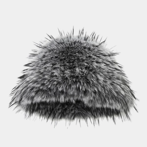Chapeau bob en fausse fourrure pelucheuse gris et noir pour la chaleur hivernale