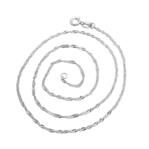 Minimalist S925 sterling silver water wave chain necklace with elegant twisted links