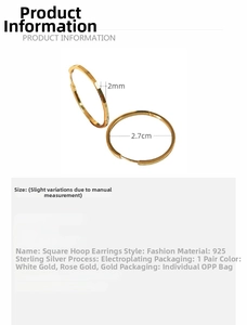Macro view of 27mm square faceted hoop earrings in gold plated 925 sterling silver