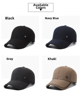 Classic baseball caps for middle-aged men in black, navy, grey and khaki colors