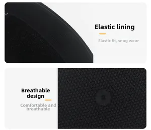 Detailed macro view of the elastic inner band and breathable vents of the black baseball cap