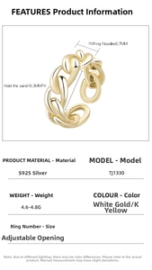 Detail specifications of S925 sterling silver adjustable chain ring with 6.7mm width