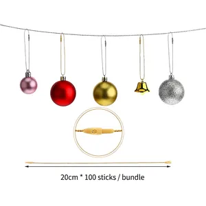 20cm gold bullet head tag strings for Christmas ornaments, 100 pieces per bundle