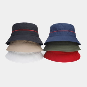Selection of quick-dry waterproof bucket hats in six colors with reinforced brim stitching