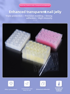 Three colors of transparent adhesive nail jelly glue tabs for long-lasting press-on nails