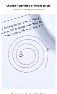 Close-up of S925 sterling silver adjustable needle necklace with a lobster clasp