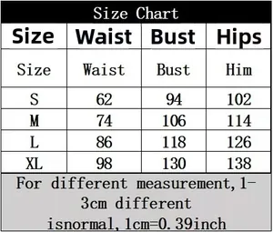 Size chart for women's satin robe showing waist, bust, and hip measurements from S to XL